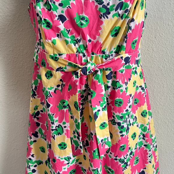Lilly Pulitzer Avaline Doodle Bug Daisy Mini Dress Womens 4 Bow Detachable Strap - Picture 3 of 7